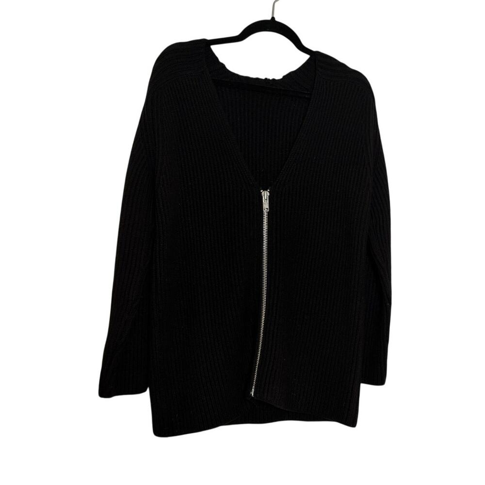 Michael Kors Collection Black Pure Cashmere Zip Cardigan Sweater